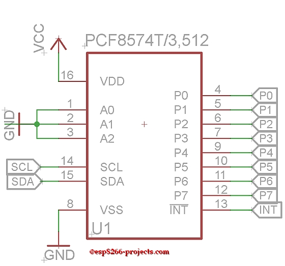 Pcf8574 схема включения